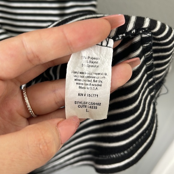 Le Lis Black and White Strip Bodycon Dress - Picture 7 of 10